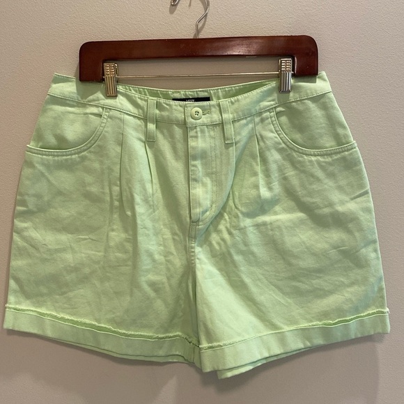 Vans Cotton Barnes Canvas Shorts Pistachio Lime Green Butterfly Size 30 - Picture 1 of 9